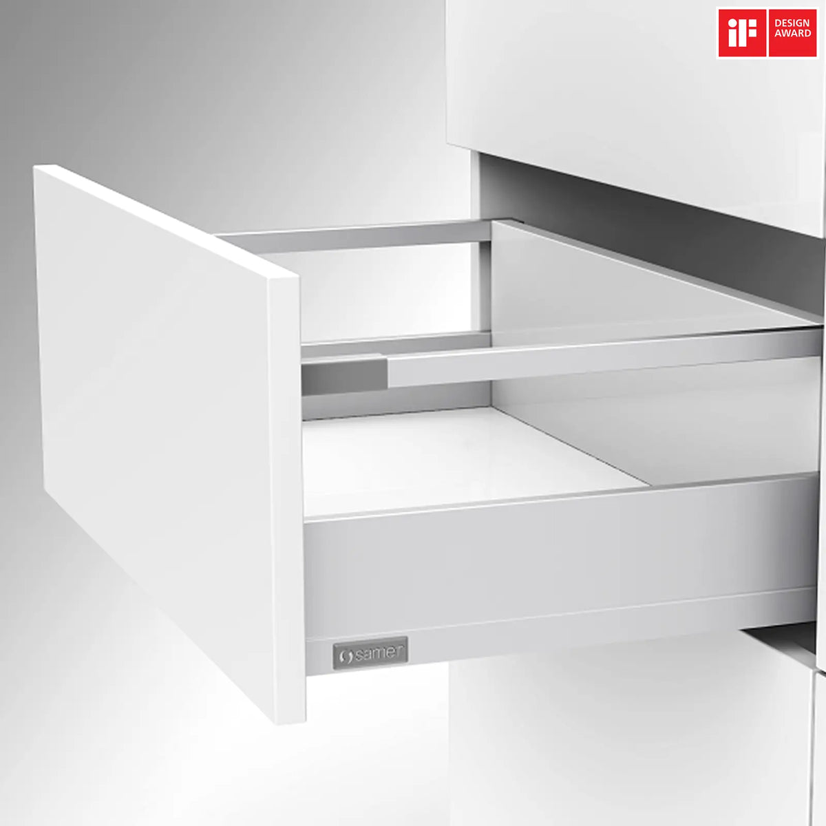 SAMET Push to Open Kitchen Drawer Box Gallery Rail Soft Close - 350mm / Pan Drawer Kit w Gallery Rail