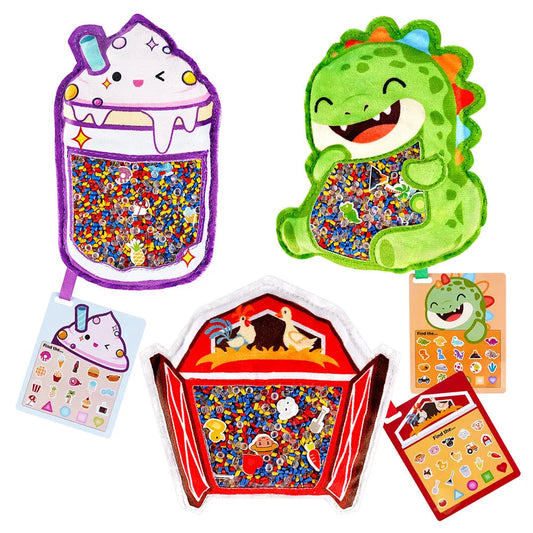 Hidden Object Sensory Toys - 3 Pack Seek & Find Busy Bag Set