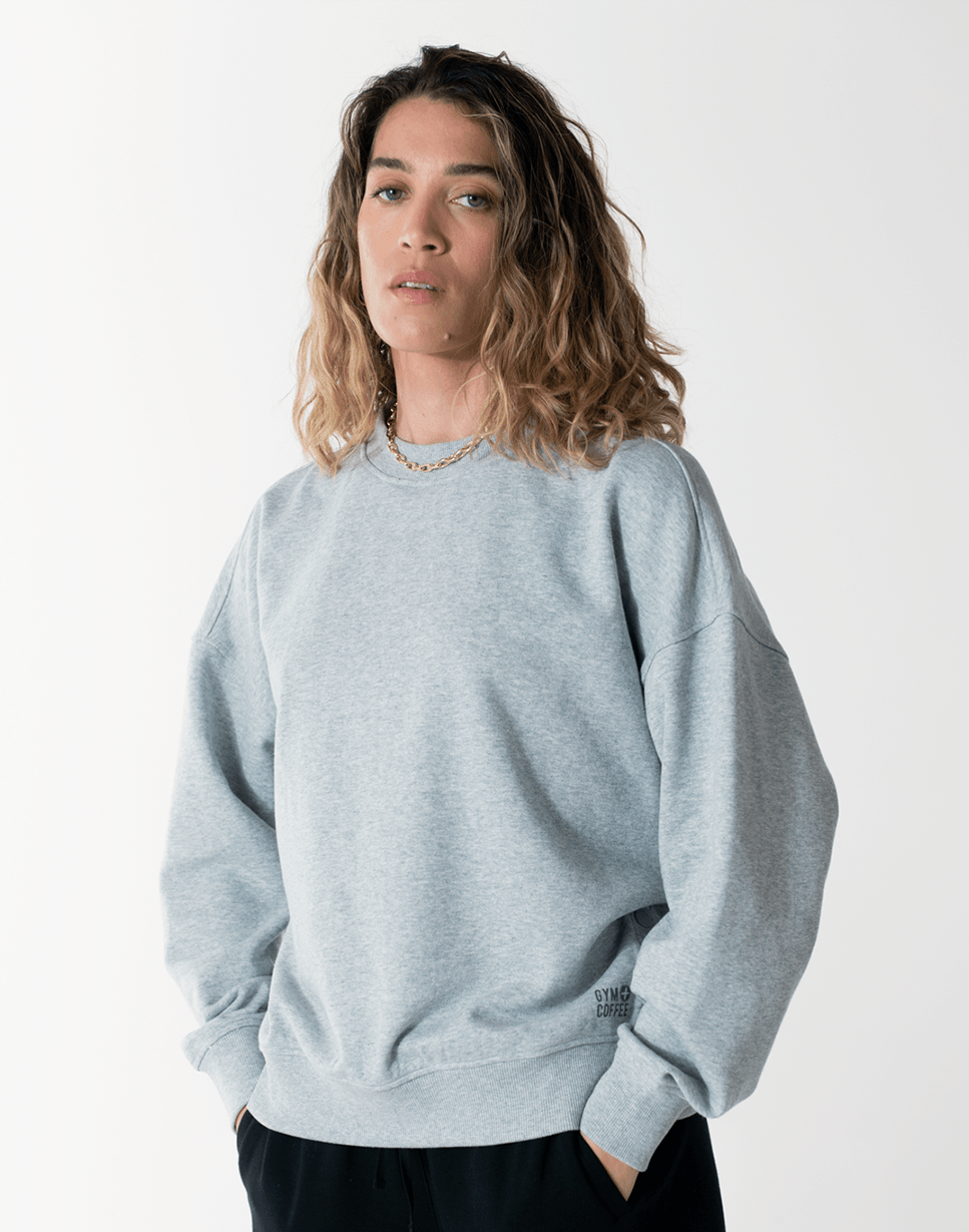 Side Snap Crew in Grey Marl - XS/8 / Grey Marl
