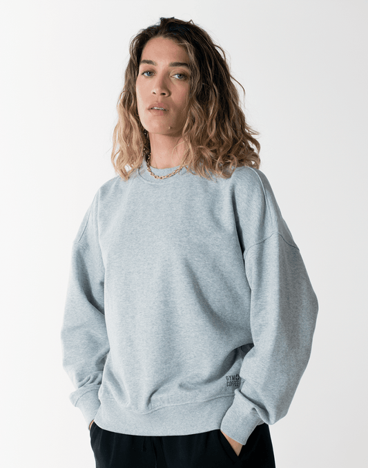 Side Snap Crew in Grey Marl - XS/8 / Grey Marl