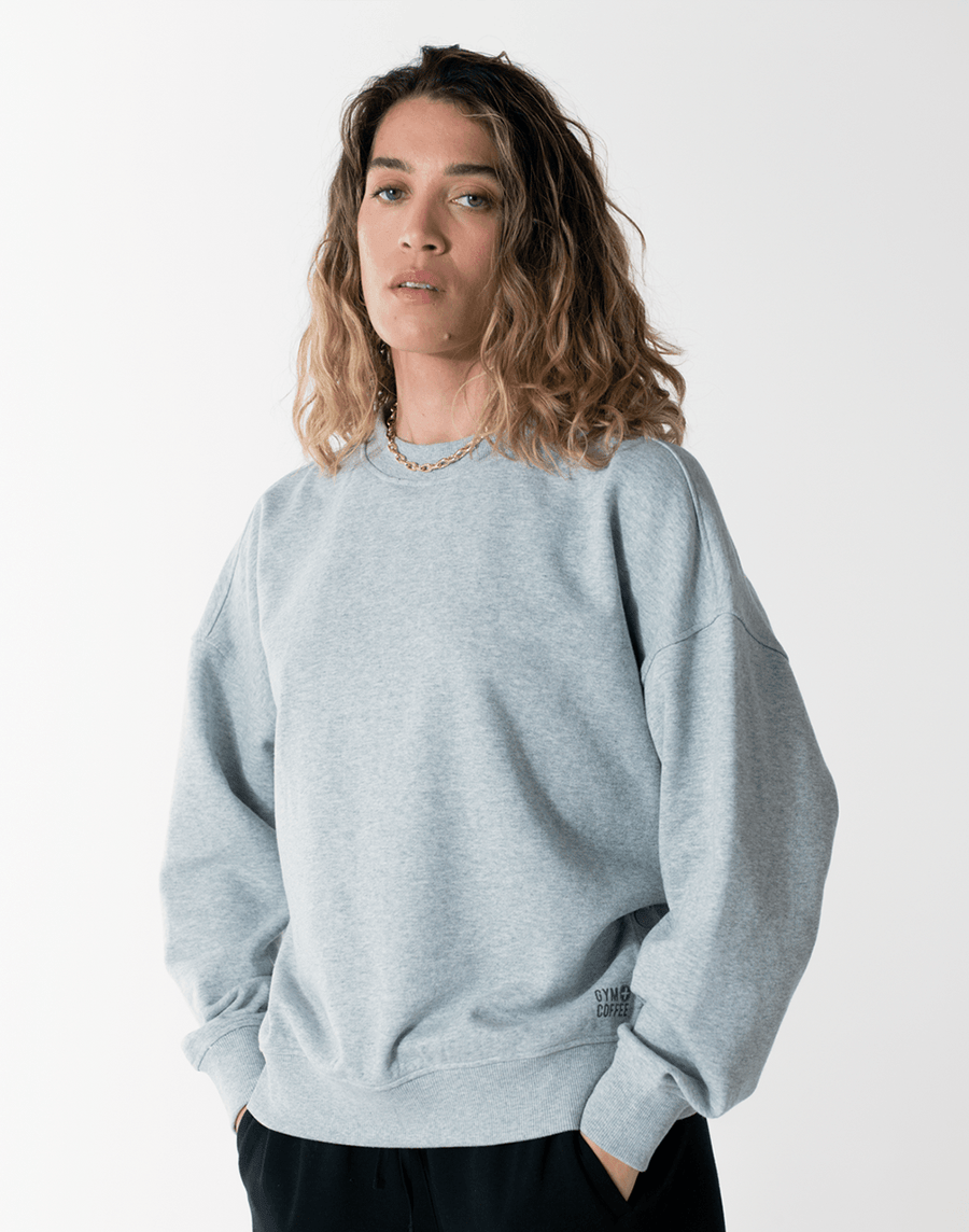Side Snap Crew in Grey Marl - XS/8 / Grey Marl