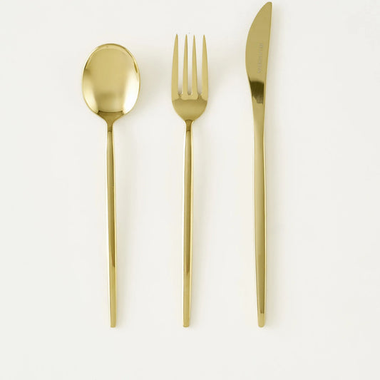 Siena 18-Piece Gold Flatware Set - Desert