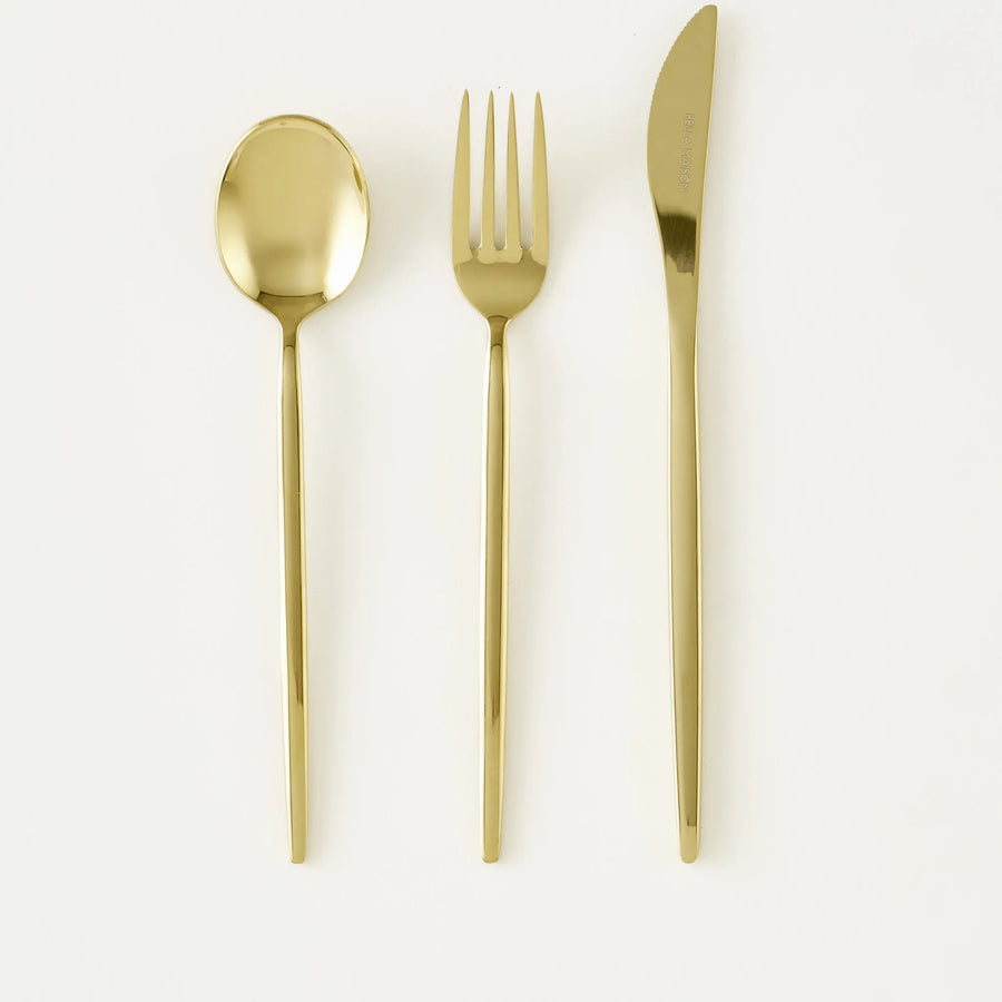 Siena 18-Piece Gold Flatware Set - Desert