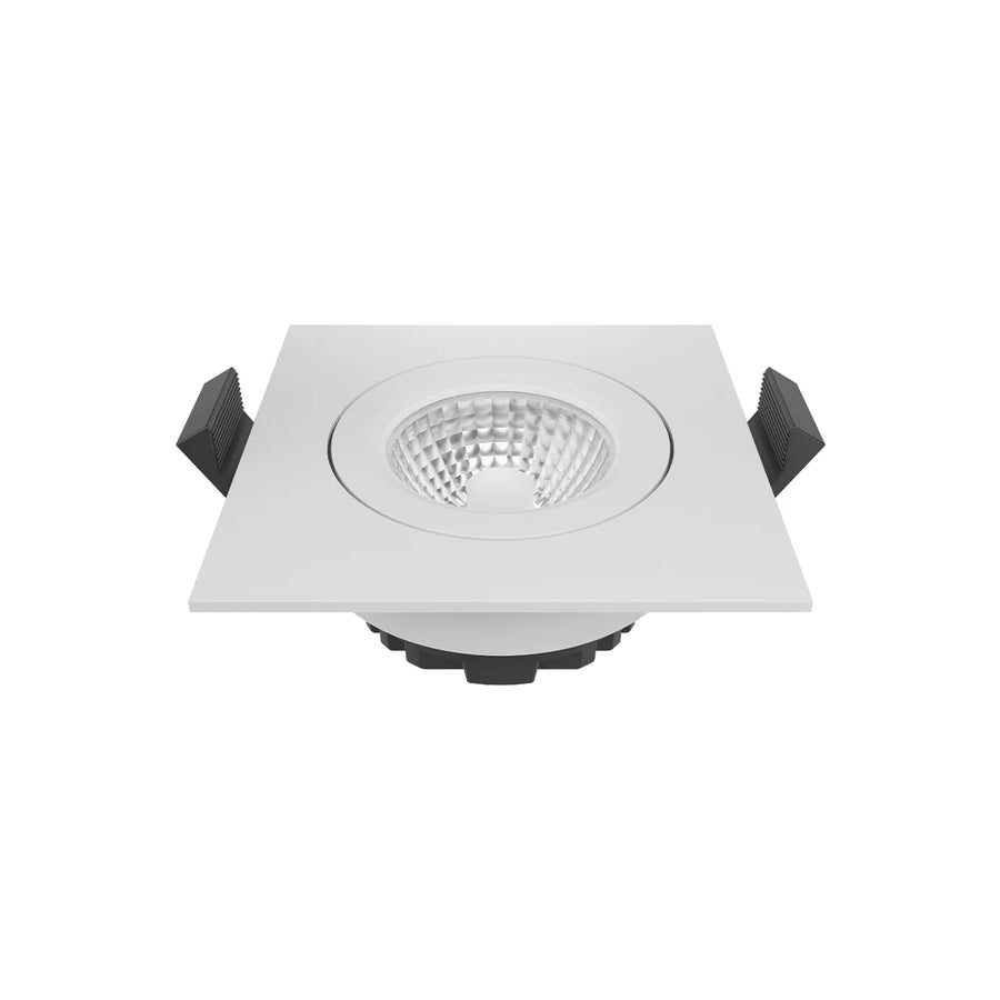 DILED LED Einbauleuchte 6 W – eckig, dimmbar, 230 V, Ø68 mm, 2700 K / 3000 K / Weiß / Stahl