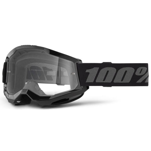 100% Strata 2 Goggles - Black Frame / Clear Lens