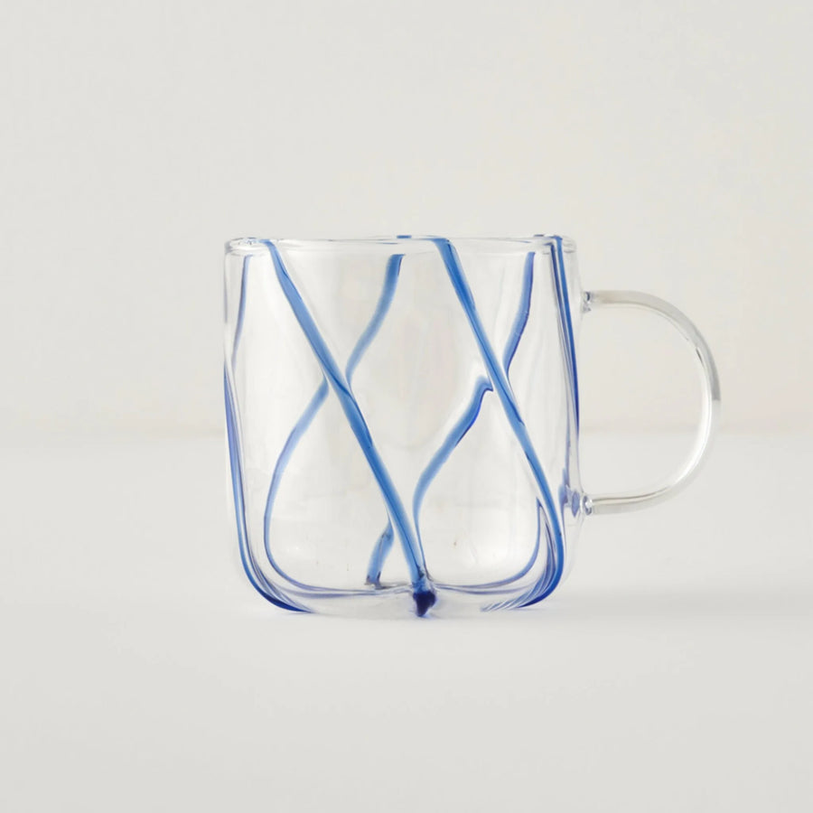 Slice Glass Mug - Blue