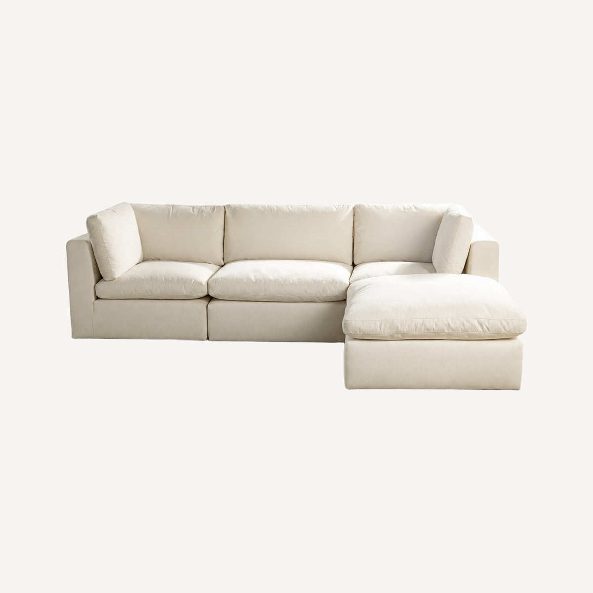 COLAMY AURA Soft Modern Living Cloud-Like Modular Sectional Sofa - Cream