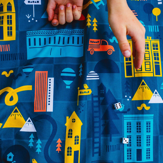 Pacmat Snakes & Ladders Print Waterproof Picnic Blanket, Family Size