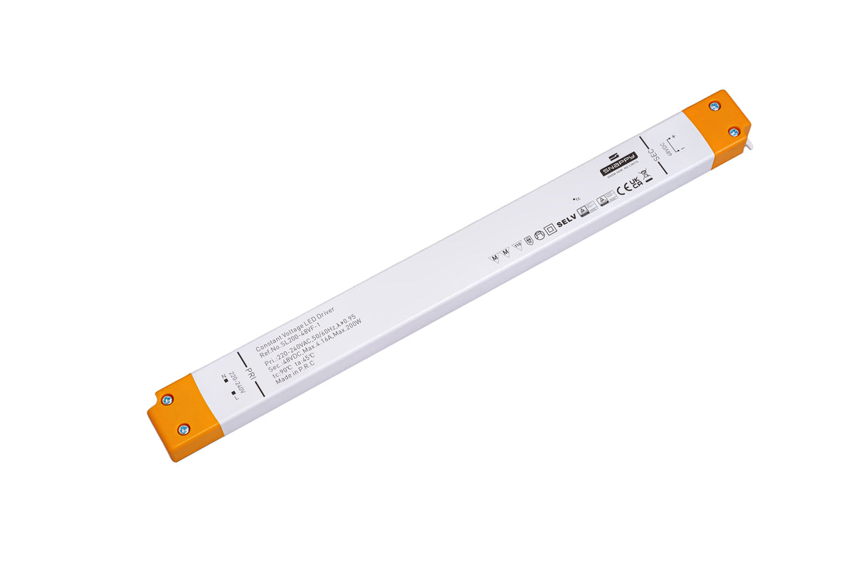 Snappy SL200-24VF-1 – Slim LED Netzteil 24V DC, 200W, Konstantspannung, IP20, PFC ≥ 0,9, TÜV/SELV