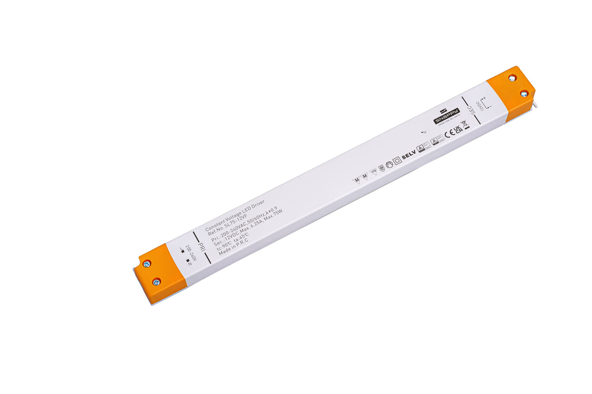 Snappy SL75-12VF – Slim LED Netzteil 12V DC, 75W, Konstantspannung, IP20, PFC ≥ 0,9, TÜV/SELV