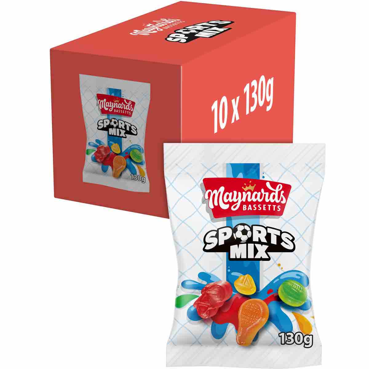 Maynards Bassetts Sports Mix 130g Box of 10