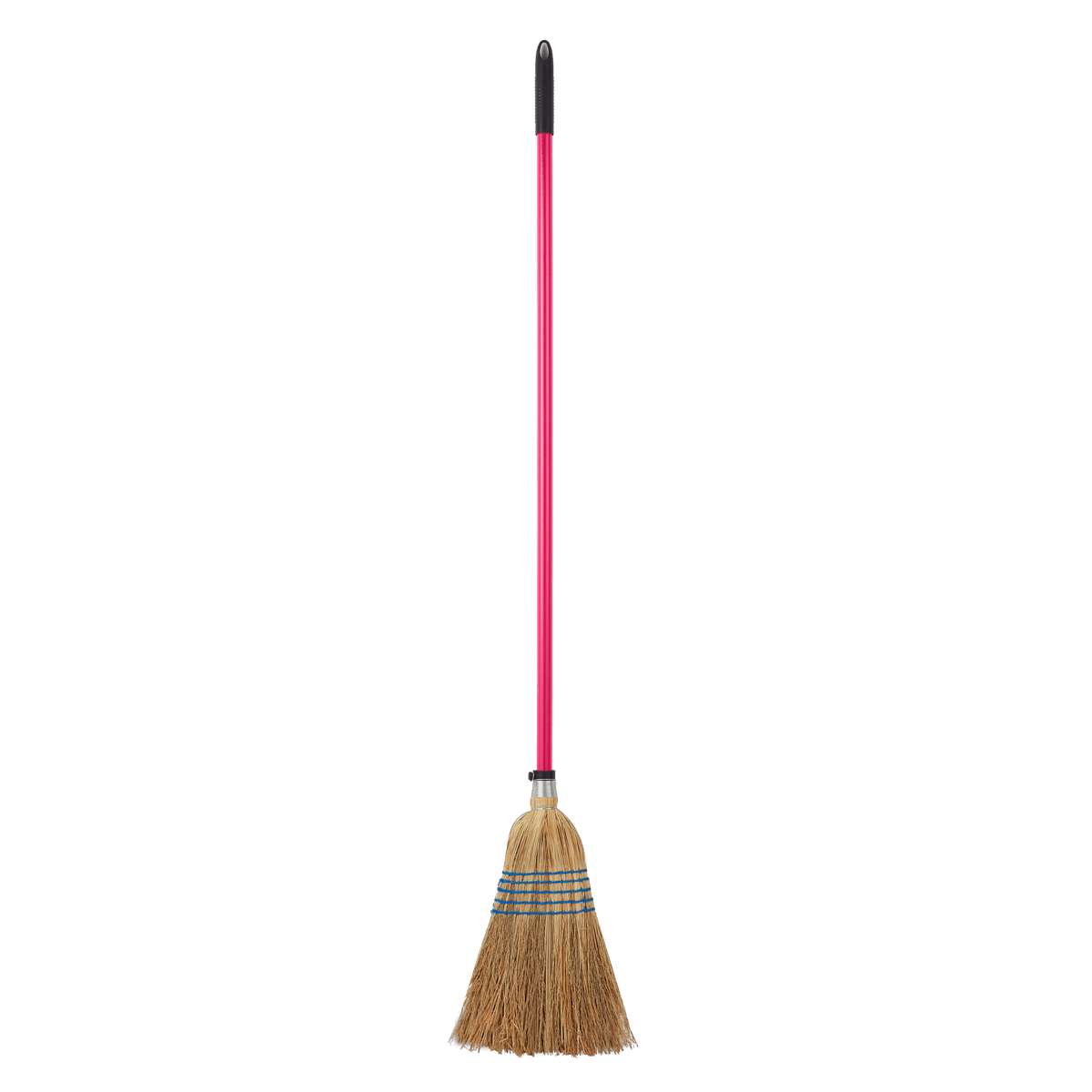 Standard Corn Broom | Traditional Dry Surface Yard and Stable Broom - Pink