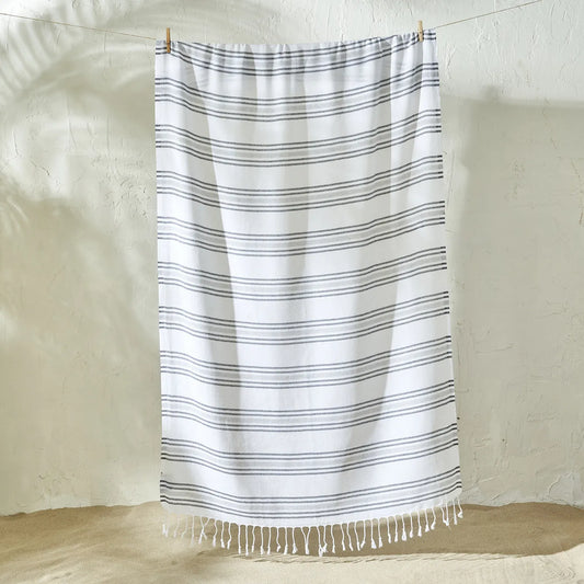 Stripe Turkish Cotton Peshtemal - Green