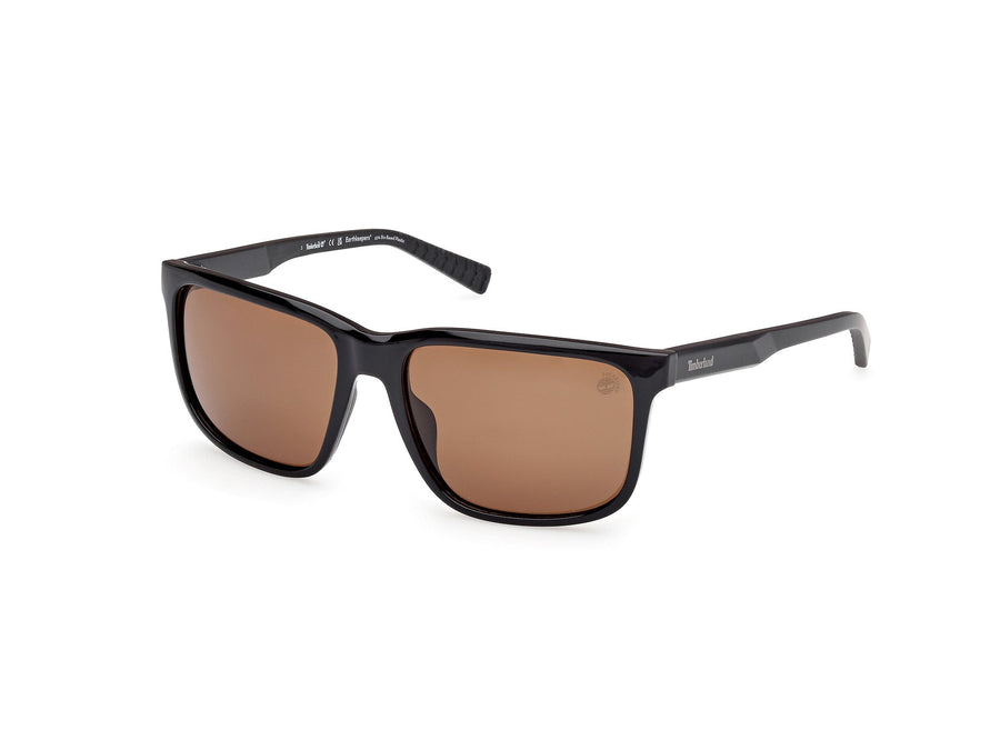 Timberland TB00037 01H Man Sunglasses Injected Black Brown Squared Polarized