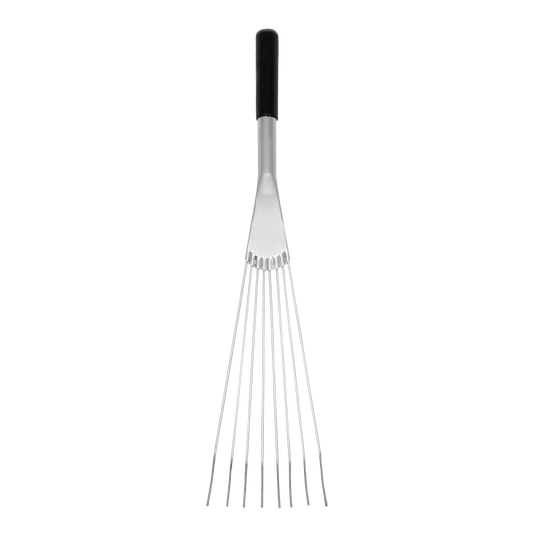 Tidee™ Metal Rake with Short Handle | Heavy Duty Stable and Garden Hand Rake - Black