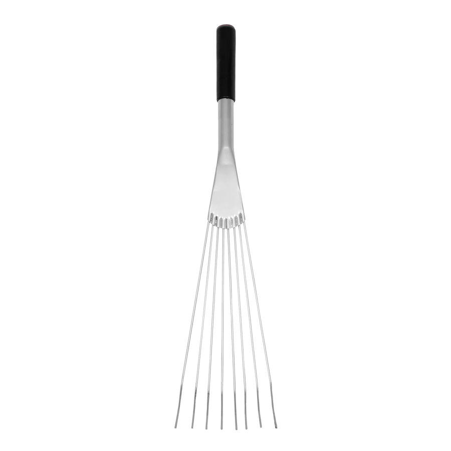 Tidee™ Metal Rake with Short Handle | Heavy Duty Stable and Garden Hand Rake - Black