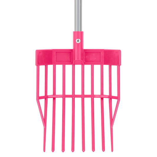 Tidee™ Mini Bedding Fork | Lightweight Stable and Yard Rake for Smaller Hands - Pink