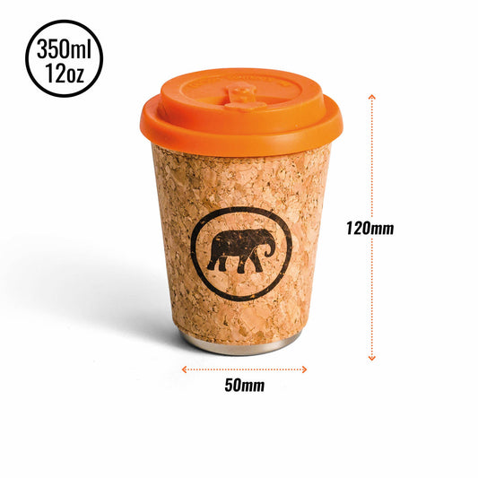 Elephant Box Stainless Steel Reusable Coffee Cup Orange