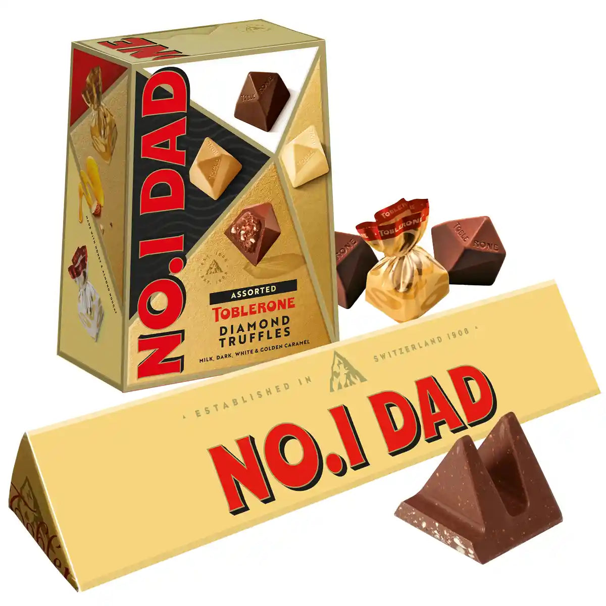 No 1 Dad Toblerone Bar & Truffles Chocolate Bundle