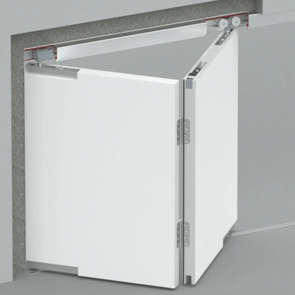 Top Hung Sliding Bi Fold Multi Fold Door Gear Track Kit - 3M - Bottom Aluminium Track
