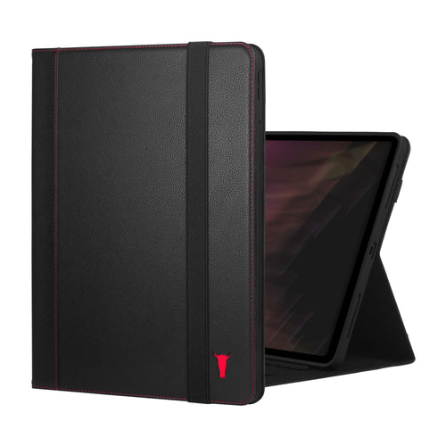 Apple iPad Pro 13-inch Leather Case (M5 2025 & M4 2024) - Black with Red Detail