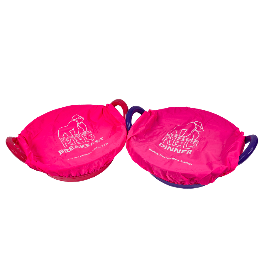 TubCover Breakfast & Dinner Pack | Polyester Horse Feed Covers - Pink