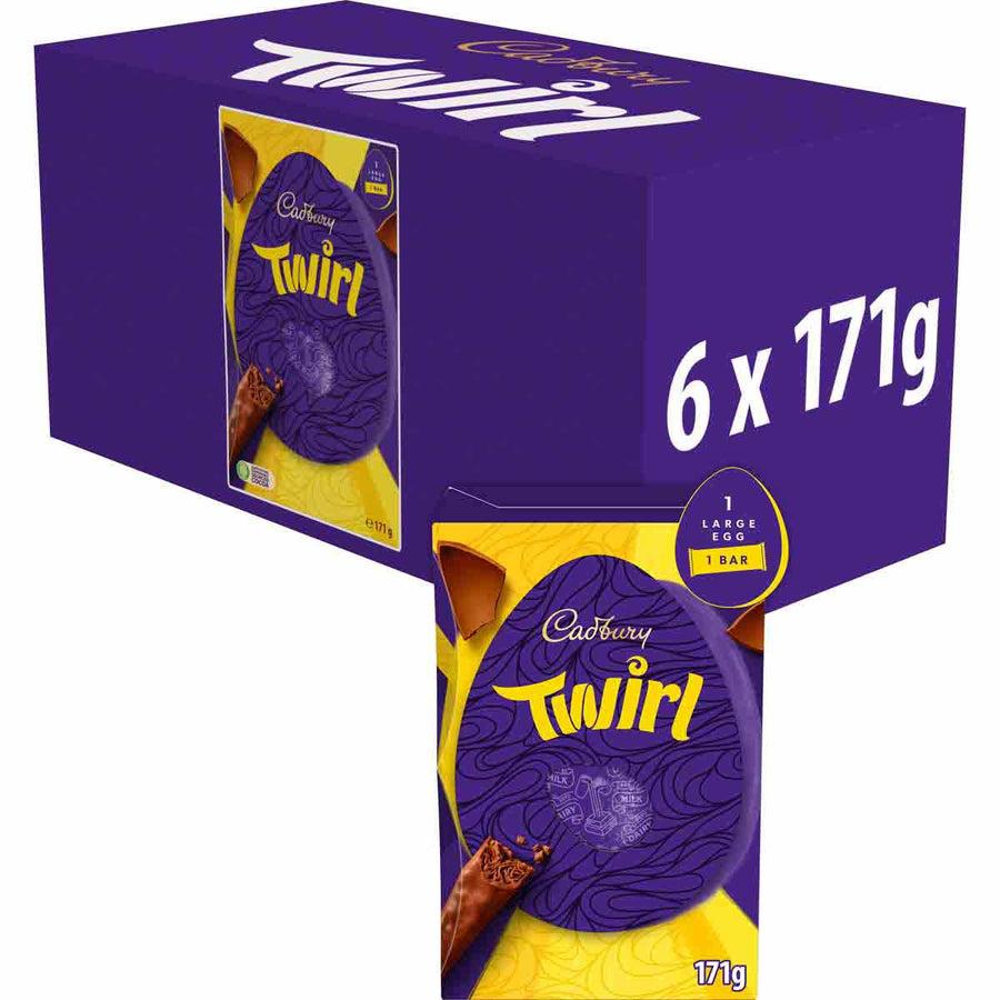 Cadbury Twirl Chocolate Egg 171g L (Box of 6)