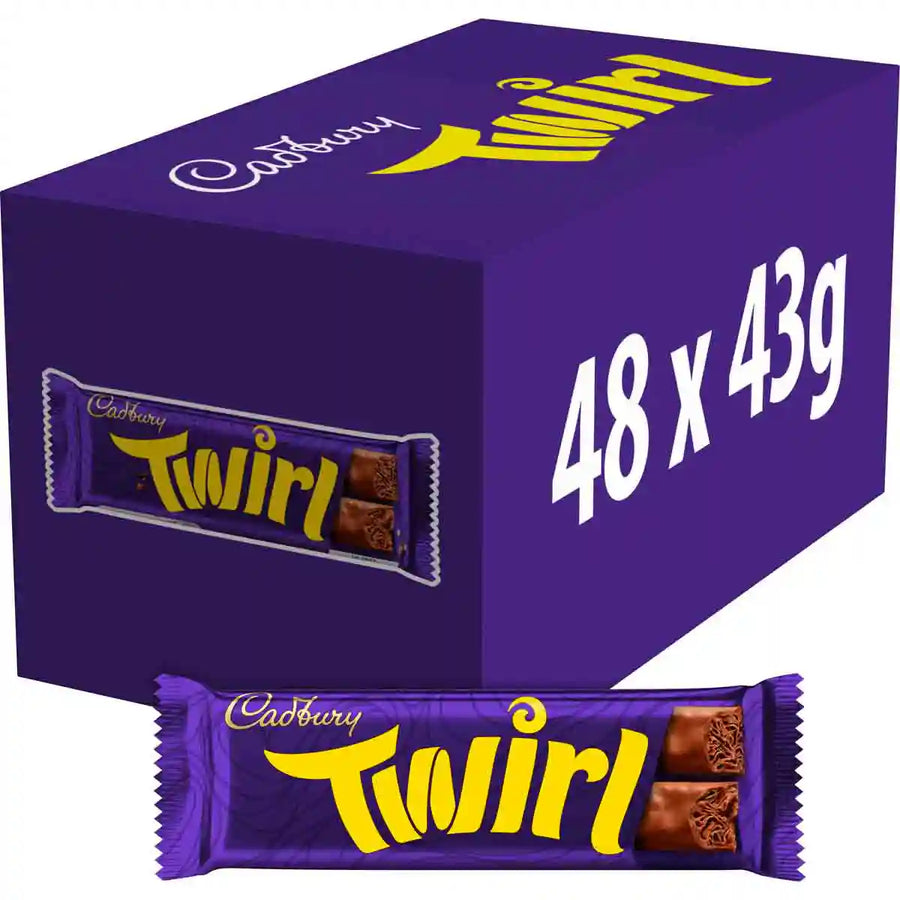 Cadbury Twirl Chocolate Bars 43g (Box of 48)
