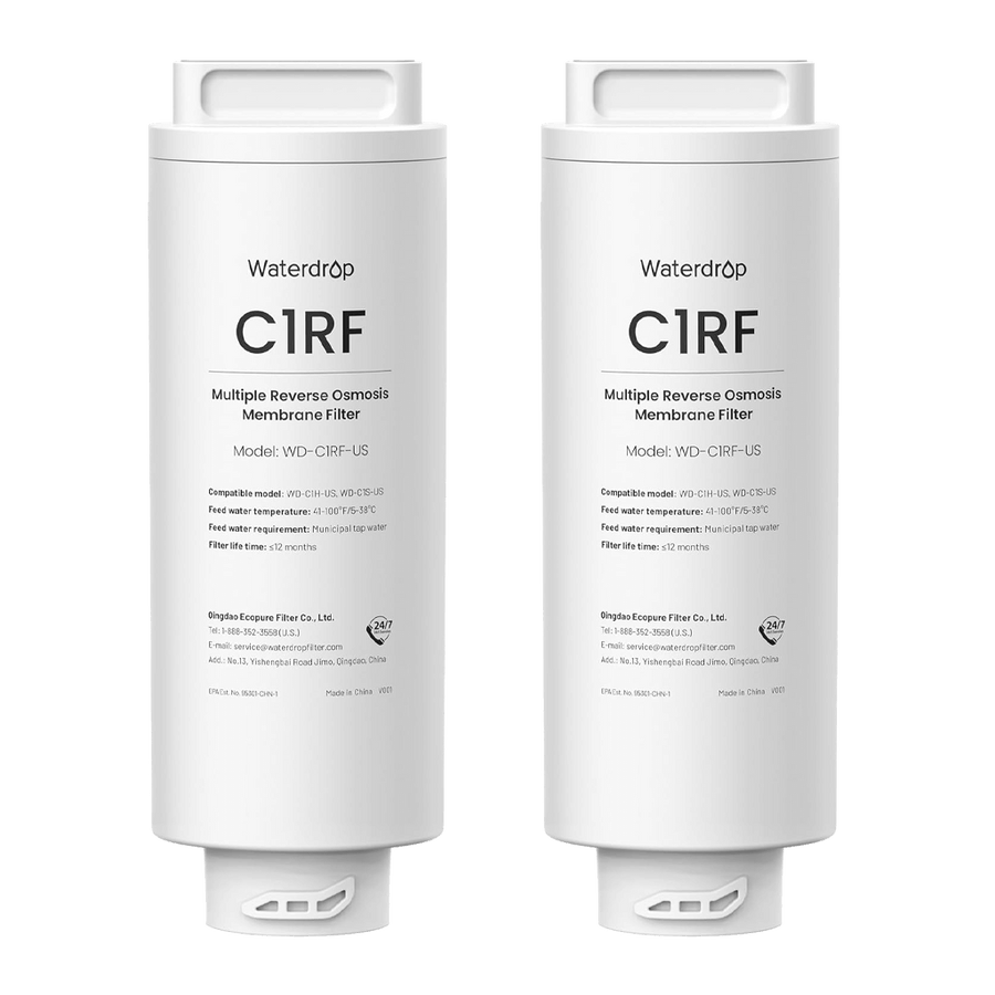 WD-C1RF Filter for Waterdrop C1H Reverse Osmosis System, 2-YEAR COMBO