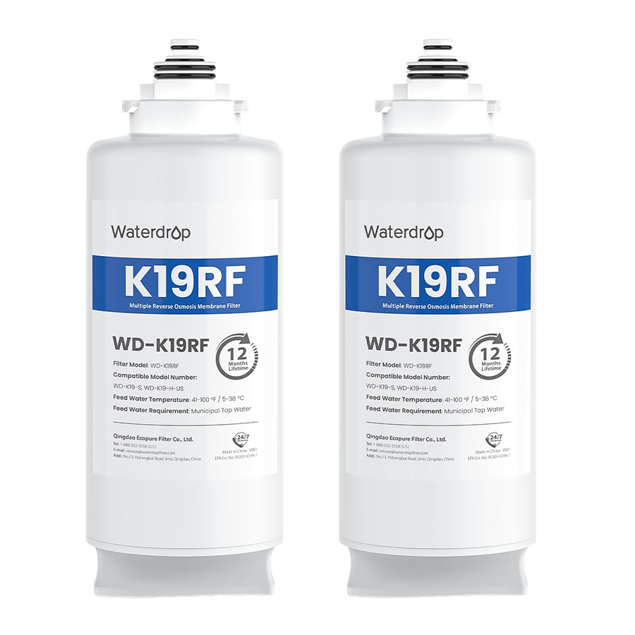 WD-K19RF Filter for Waterdrop K19-S & K19-H Reverse Osmosis System, 2-YEAR COMBO