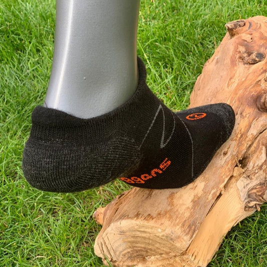 Moggans Ultralight Merino No Show Socks, Set of 2 Small / Black