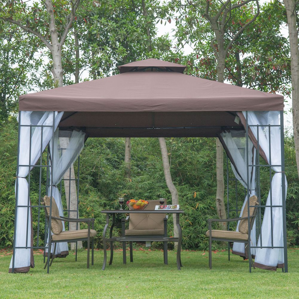 3x3m Gazebo Marquee Metal Party Tent Canopy Pavillion  Steel Frame