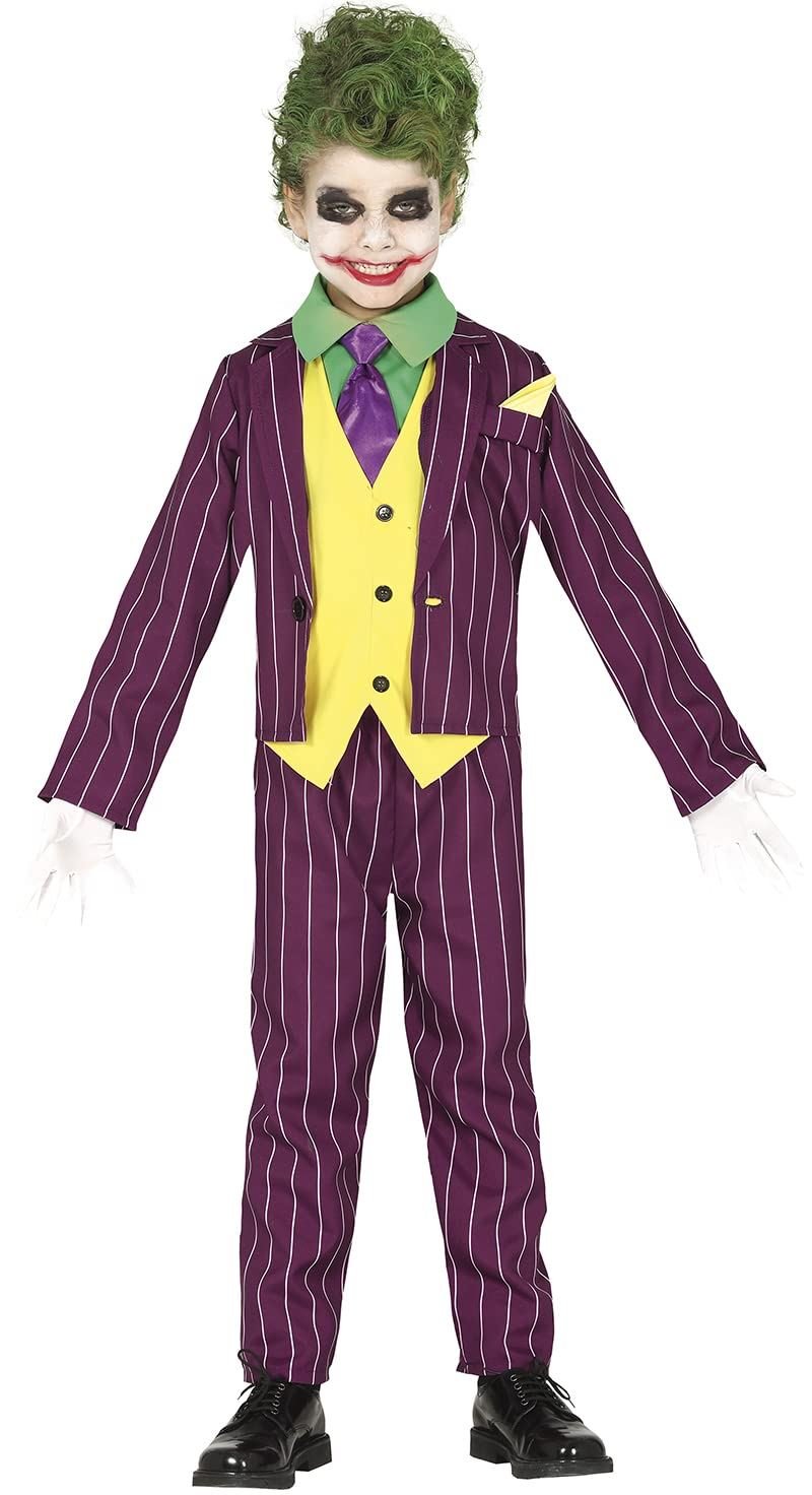 Child Crazy Villain Joker Inspired Costume - 10-12 Years