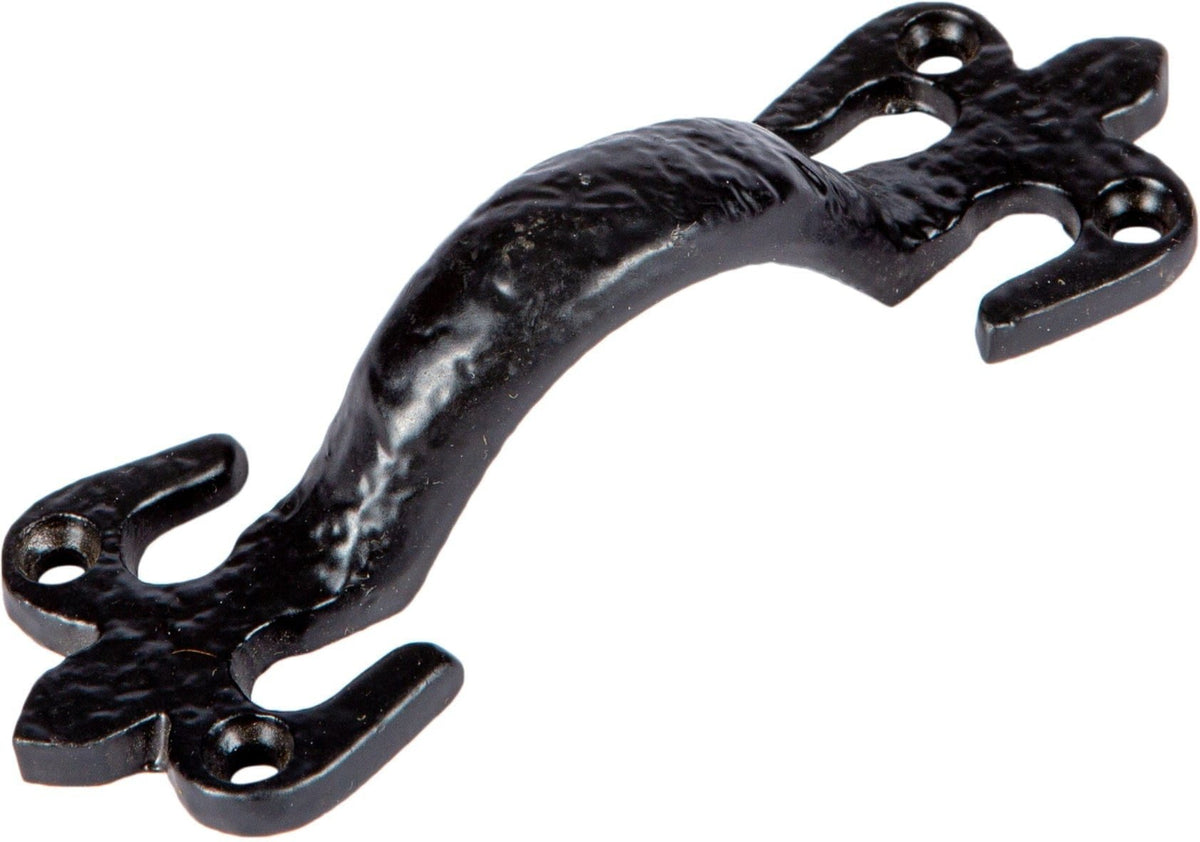 105mm Black Rustic Fleur De Lis Door Handle