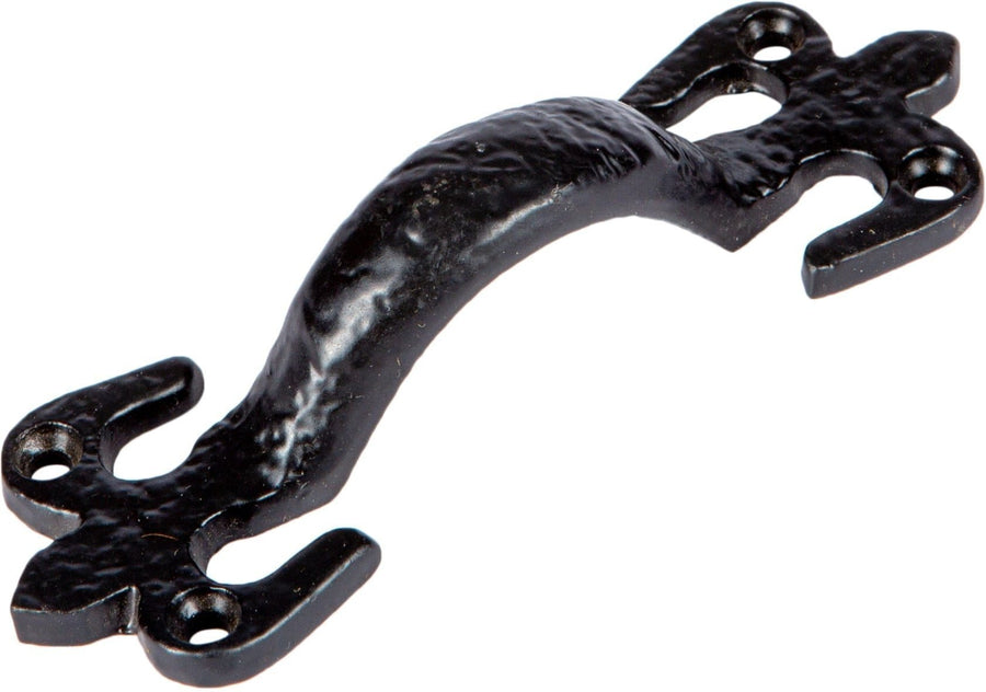 105mm Black Rustic Fleur De Lis Door Handle