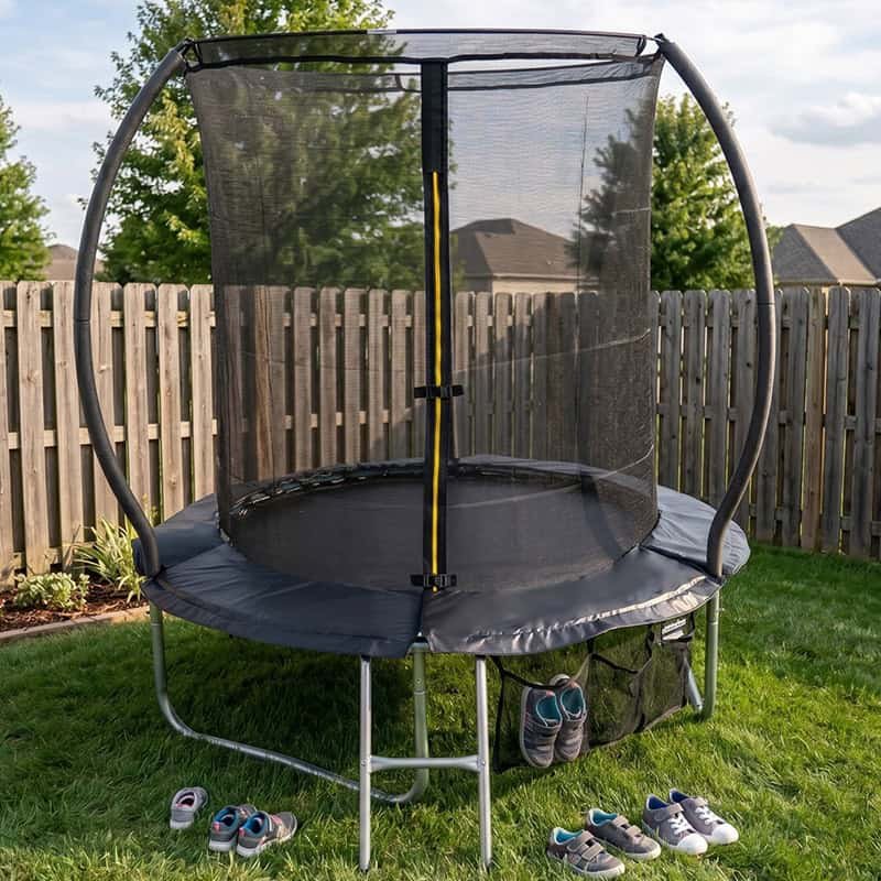 Big Foot 6ft Trampoline & Safety Enclosure Free Shoe Tidy & Ladder – Black