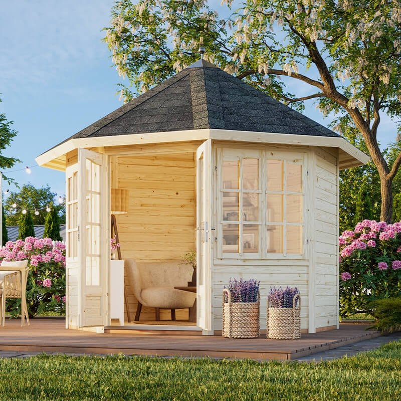 Palmako Veronica 2.9m x 2.9m Log Cabin (28mm) - 2 Windows