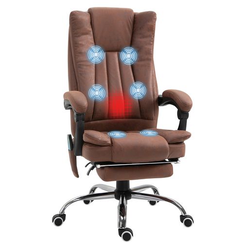 Vinsetto High Back Office Chair with Vibration Massage and Heat - 62cm x 70cm x 120cm / Charcoal grey