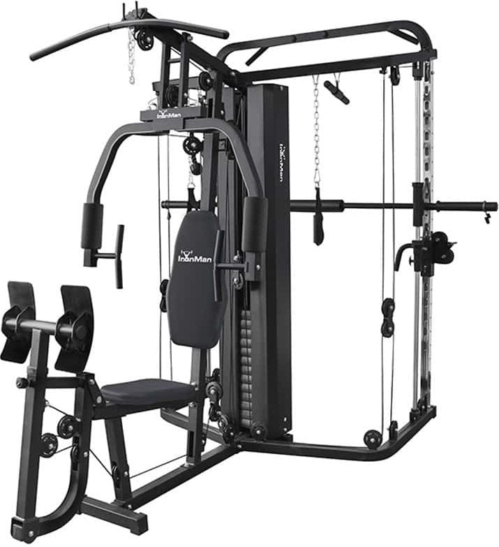 IronMan Deluxe Home Multi Gym with Smith Machine and Cables - 65kg Weight Stack