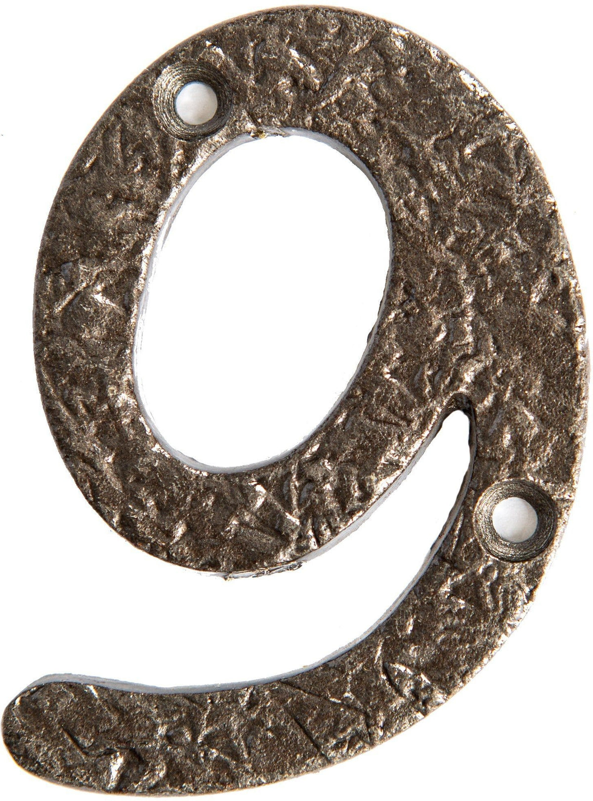 80mm Grey Rustic Iron House Number 9