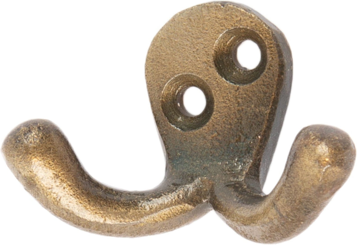 50mm x 35mm Brass Double Coat Hook
