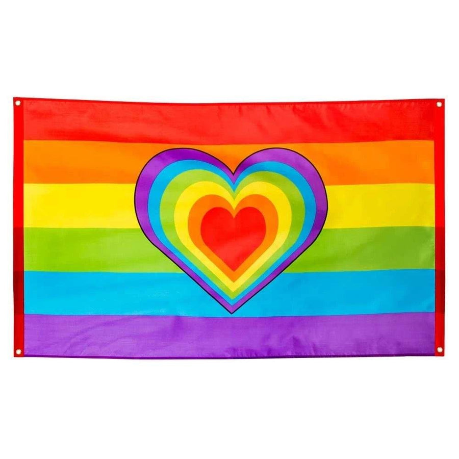 Large Rainbow LGBTQ+ Heart Flag