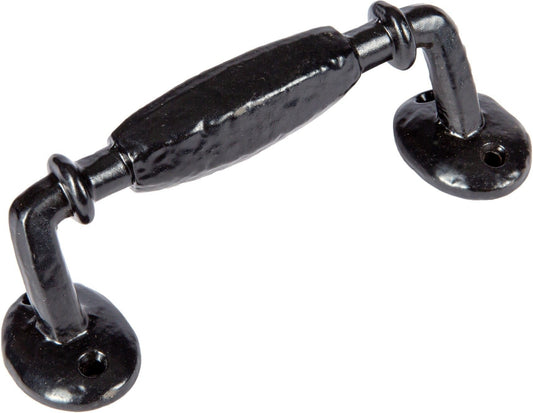 160mm Black Offset Wrought Iron Door Handle