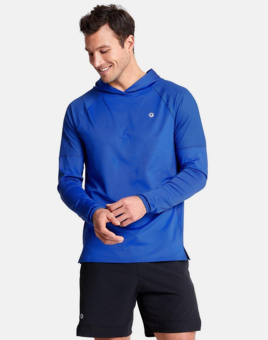 Celero Hooded Long Sleeve in Earth Blue