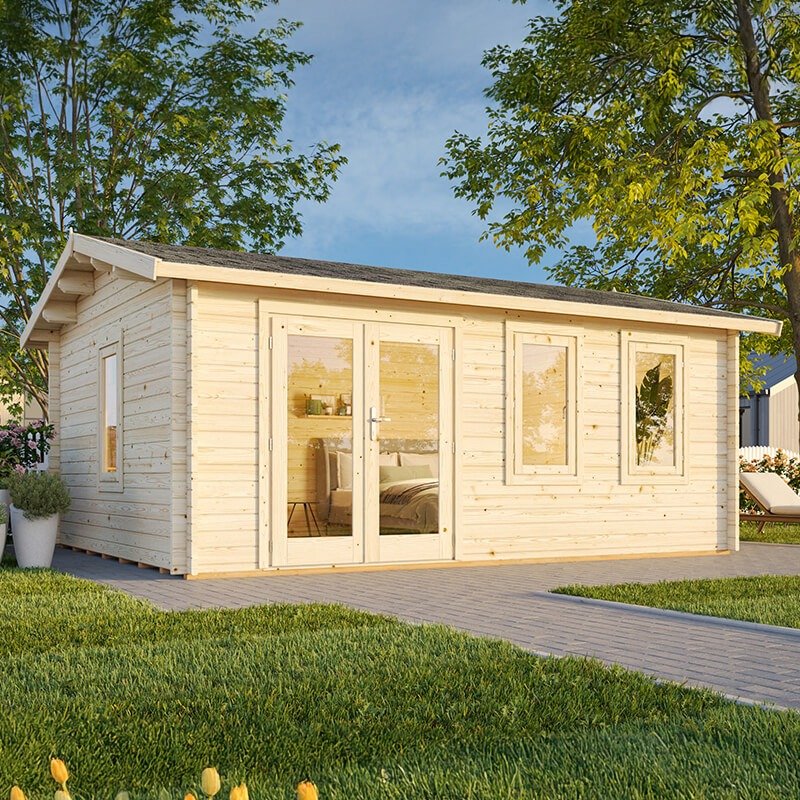 Palmako Iris 5.3m x 4.1m Log Cabin Garden Building (44mm)
