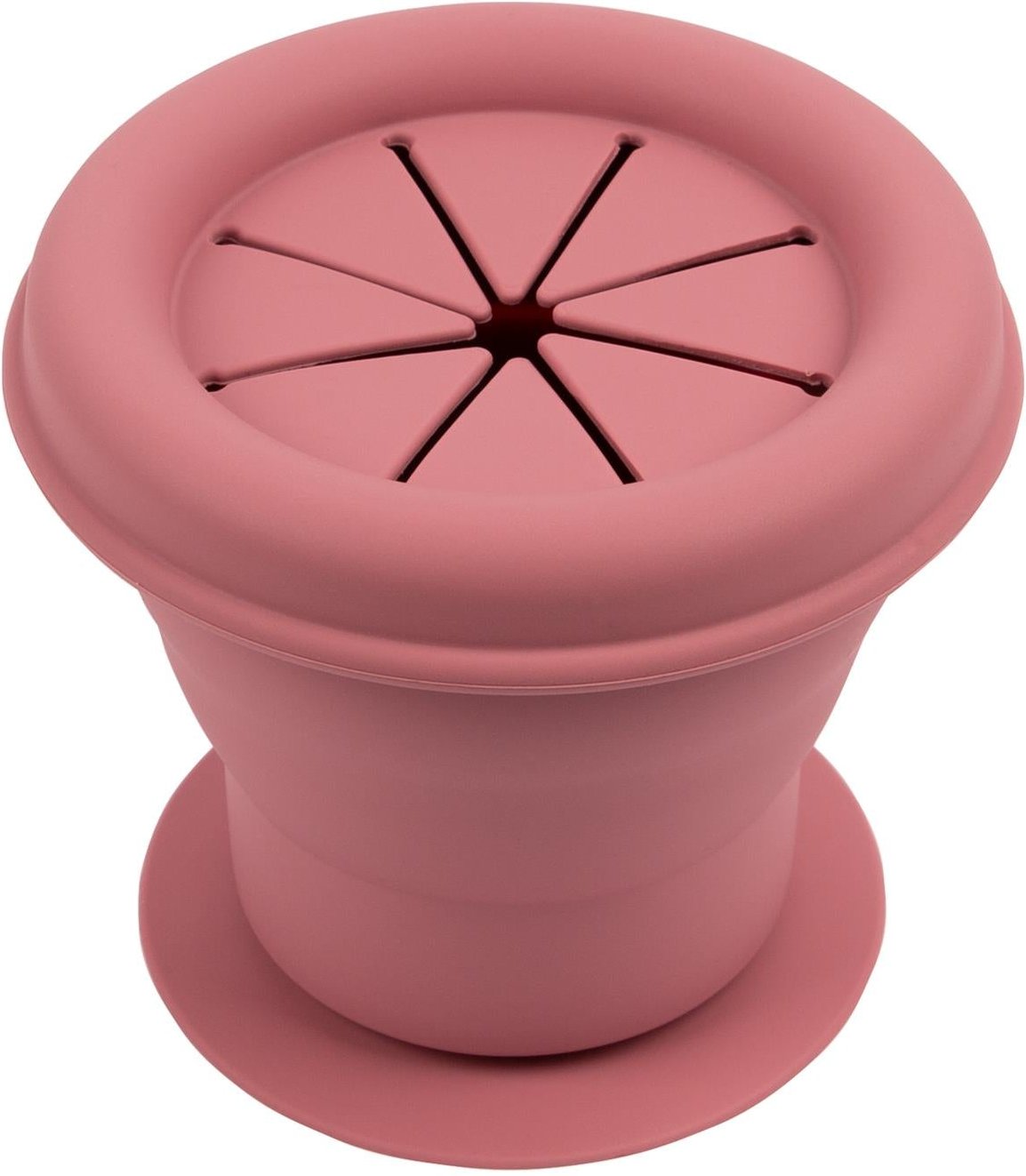330ml Silicone Baby Suction Snack Pot - Dusty Rose