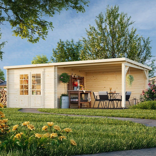Palmako Ella 6.6m x 3.2m Log Cabin Summerhouse (28mm)