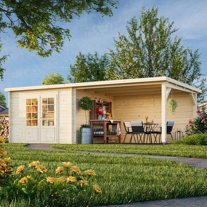 Palmako Ella 6.6m x 3.2m Log Cabin Summerhouse (28mm)