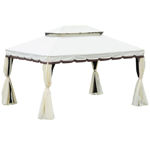3m x 4m Vented Roof Aluminium Frame Gazebo Cream White