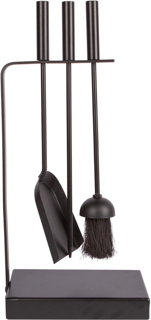 4pc Black 'Goodwood' Fireside Companion Set
